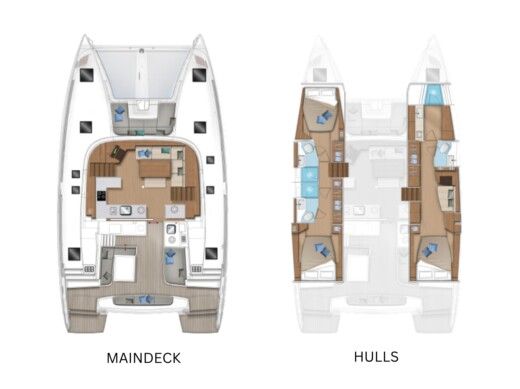 Catamaran  Lagoon 46 boat plan