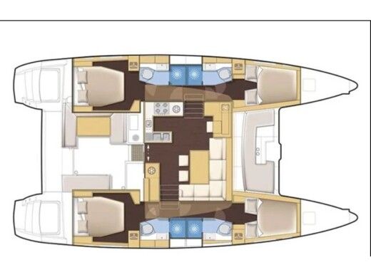 Catamaran  Lagoon 42 boat plan