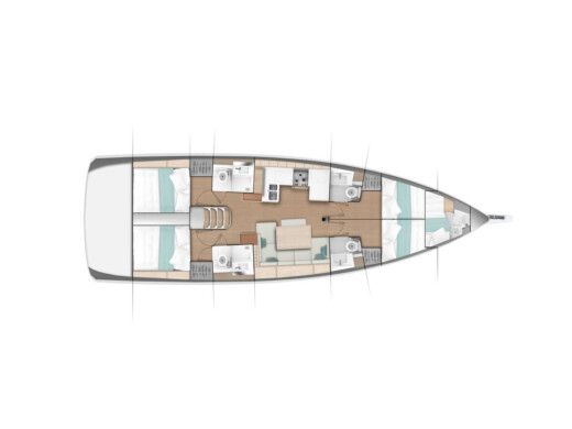 Sailboat Jeanneau Sun Odyssey 490 Σχέδιο κάτοψης σκάφους