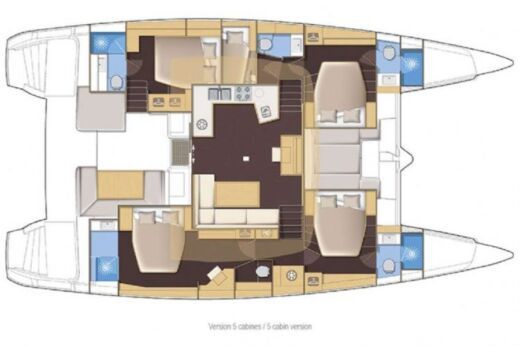 Catamaran Lagoon Lagoon 52f Plattegrond van de boot