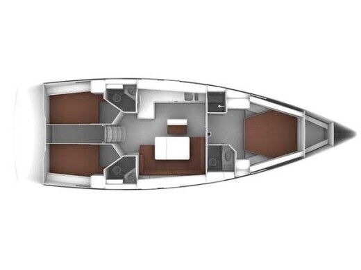 Sailboat BAVARIA Bavaria Cruiser 46 OW. Boat layout