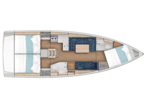 Sailboat  Sunsail 38.0 Plattegrond van de boot