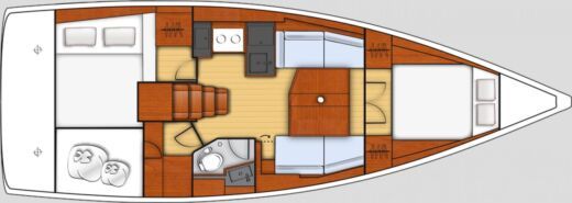 Sailboat Beneteau Oceanis 38.1 Plattegrond van de boot
