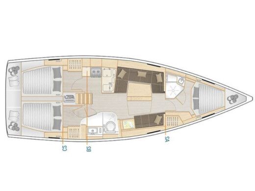 Sailboat Hanse Hanse 418 Plattegrond van de boot