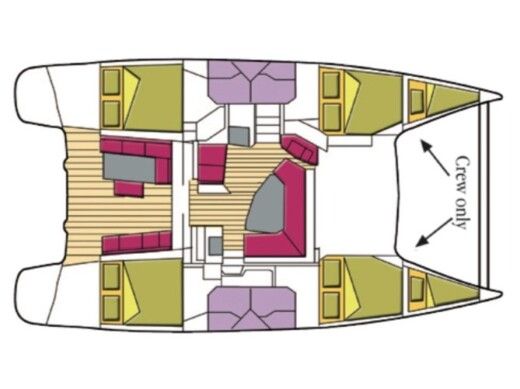 Catamaran FOUNTAINE PAJOT Helia 44 Planimetria della barca