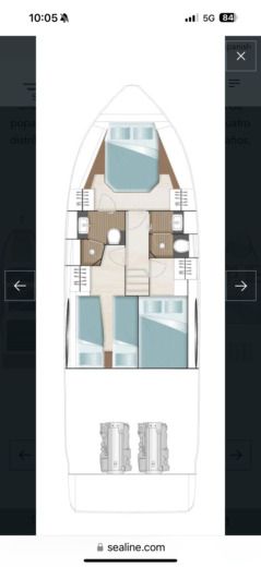 Motorboat Sealine C390 boat plan