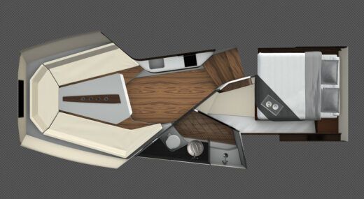 Motorboat Frauscher 1414 Demon Plattegrond van de boot