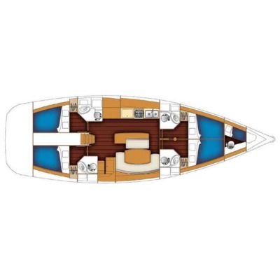 Sailboat Beneteau Cyclades 50.4 Planimetria della barca