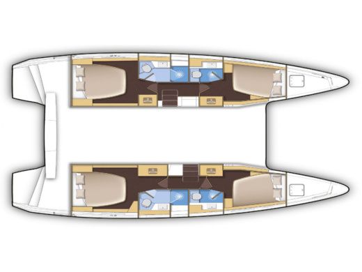 Catamaran Lagoon 42 A/C & GEN. Boot Grundriss