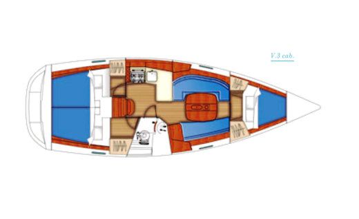 Sailboat Beneteau Oceanis Clipper 343 boat plan