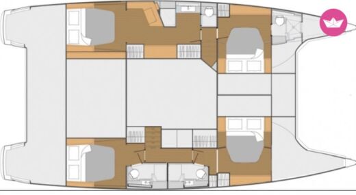 Catamaran Fountaine Pajot Saba 50 Boat layout