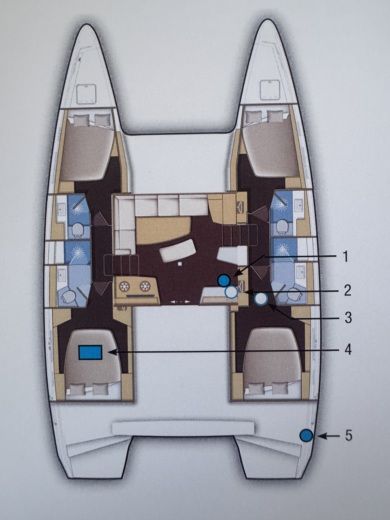 Catamaran Lagoon Lagoon 42 Boot Grundriss