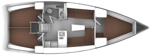 Sailboat Bavaria 38 Plattegrond van de boot