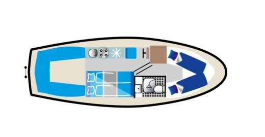 Houseboat Grommer 800 (HMR) Plattegrond van de boot