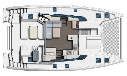 Catamaran LEOPARD 42 Plattegrond van de boot