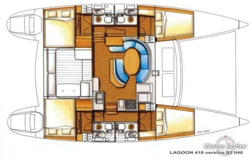 Catamaran Lagoon Lagoon 410 S2 Boat layout