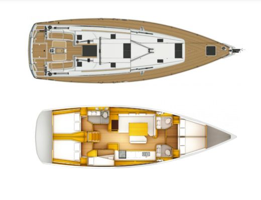 Sailboat Jeanneau Sun Odyssey 509 Boot Grundriss