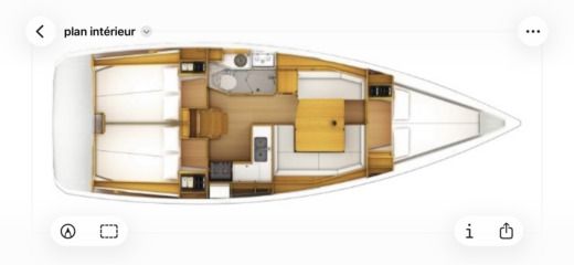 Sailboat Jeanneau Sun Odyssey 389 Boot Grundriss