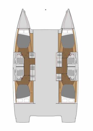 Catamaran Fountaine Pajot Astréa 42 Planimetria della barca