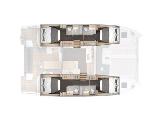 Catamaran  Lagoon 43 Σχέδιο κάτοψης σκάφους