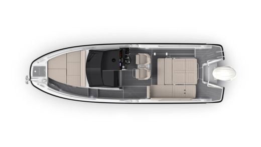 Motorboat Quarken 27 T-top Plano del barco