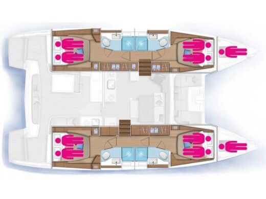 Catamaran  Lagoon 46  boat plan