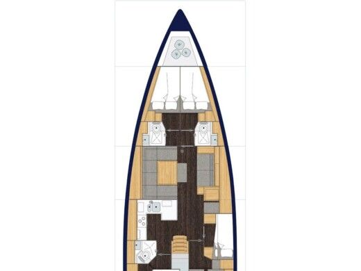 Sailboat  Bavaria C50 Boat layout