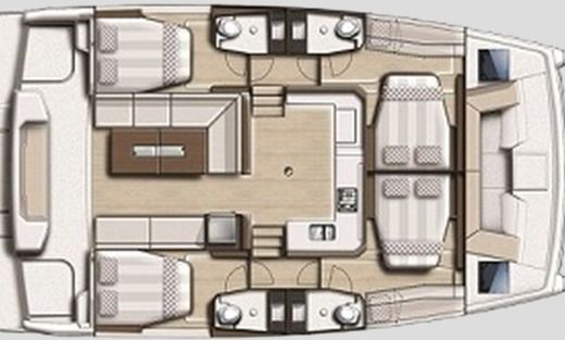 Sailboat Jeanneau Sun Odyssey 410 Plattegrond van de boot