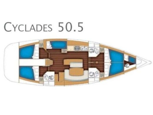 Sailboat BENETEAU  Cyclades 50.5 Plan du bateau