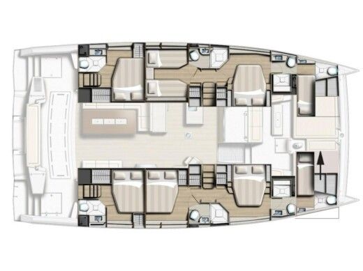 Catamaran  Bali 5.4 italy Plan du bateau