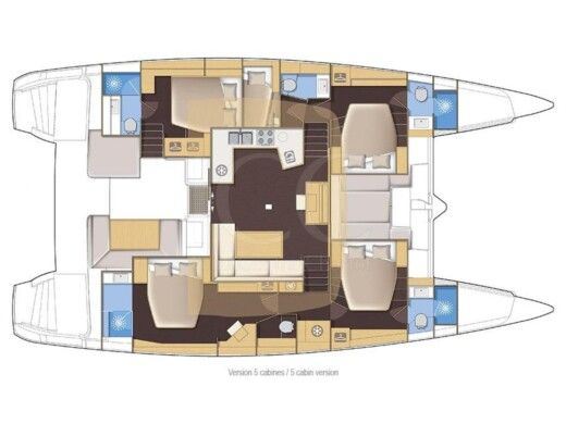 Catamaran  Lagoon 52F boat plan
