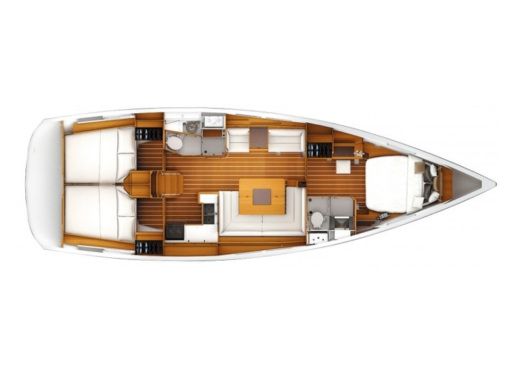 Sailboat JEANNEAU SUN ODYSSEY 439 Plattegrond van de boot