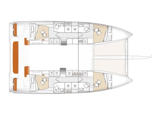 Catamaran  Excess 14 Boot Grundriss