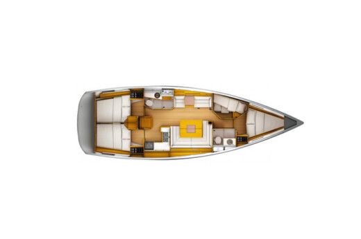 Sailboat Jeanneau Sun Odyssey 449 Plattegrond van de boot