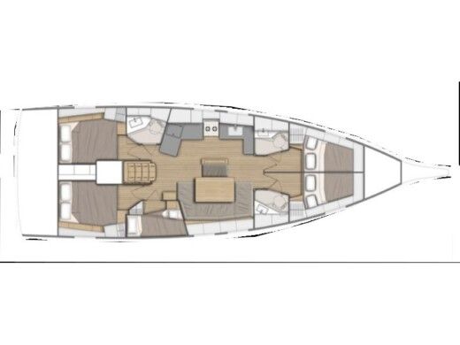 Sailboat  Oceanis 46.1 Boat layout