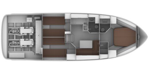 Motorboat Bavaria S44 Plano del barco