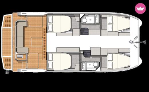 Motorboat Fountaine Pajot MY4.S Planimetria della barca