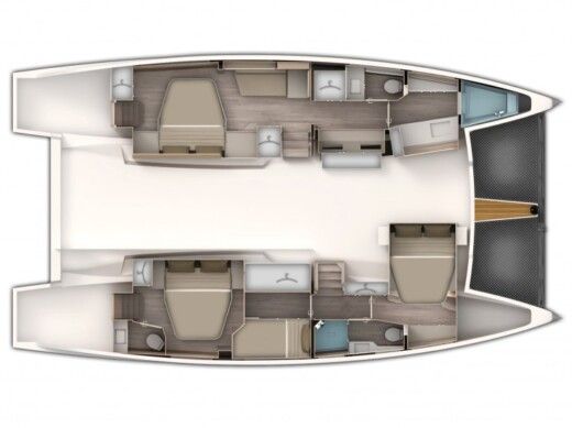 Catamaran  Aventura 45 Boot Grundriss