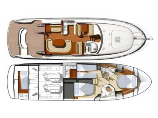 Motorboat JEANNEAU PRESTIGE 46 FLY Plan du bateau