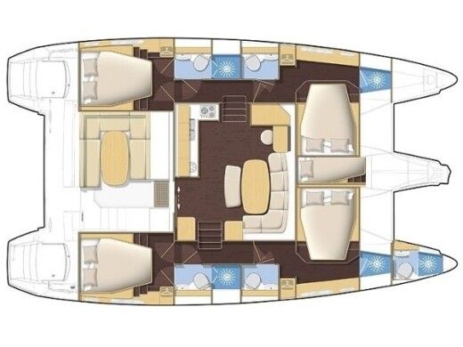 Catamaran  Lagoon 420 Plattegrond van de boot