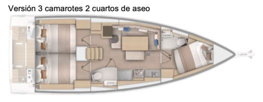Sailboat Beneteau Oceanis 37.1 Plattegrond van de boot