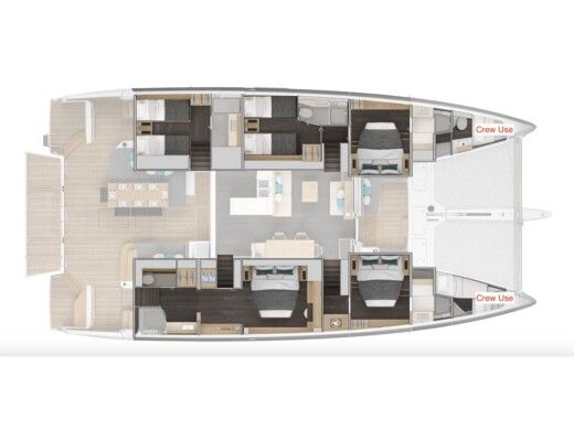 Catamaran  Lagoon 60 boat plan