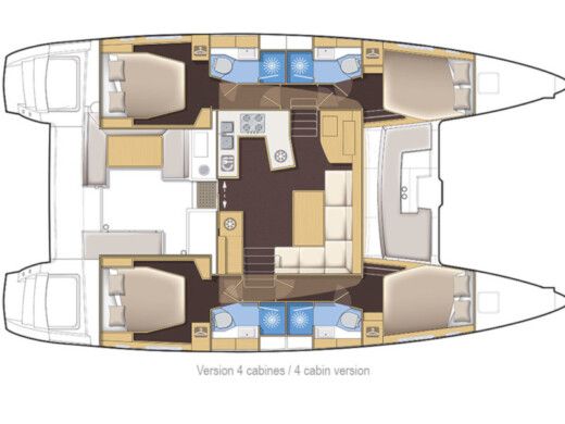 Catamaran  Lagoon 450 F Planimetria della barca