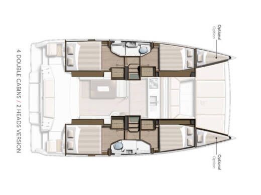 Catamaran  Bali Catsmart Plattegrond van de boot