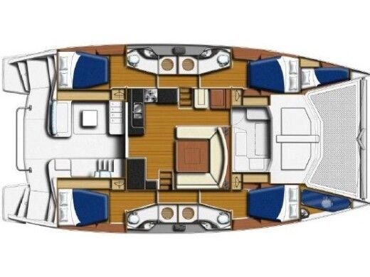 Catamaran  Leopard 48 Plattegrond van de boot