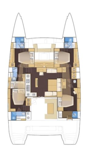 Catamaran Lagoon Lagoon 560 S2 Σχέδιο κάτοψης σκάφους