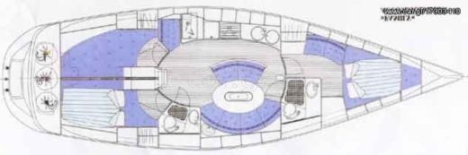 Sailboat X-yachts X-412 Plattegrond van de boot