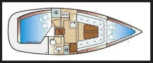 Sailboat Beneteau Oceanis 281 Plattegrond van de boot