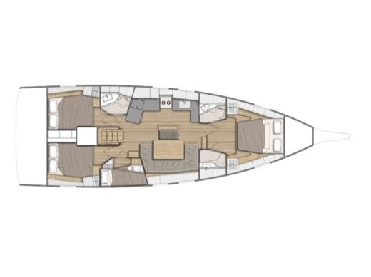 Sailboat Beneteau Oceanis 46.1 (bunk cab) Plano del barco