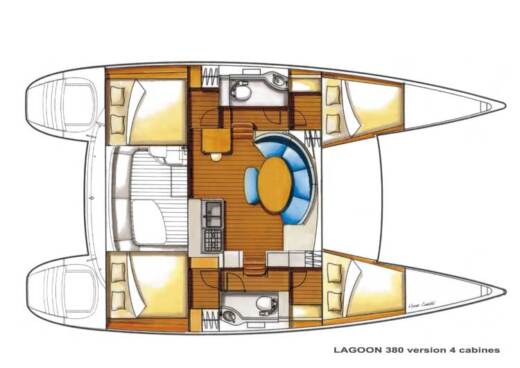 Catamaran Lagoon 380 boat plan